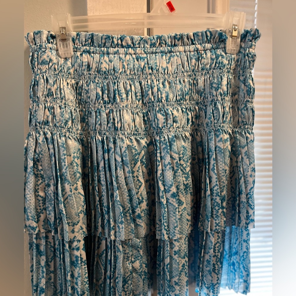 Current Air Blue and White A-Line Flowy Skirt